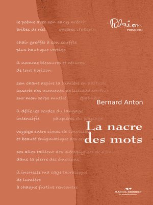 cover image of La nacre des mots